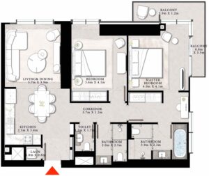 Emaar St Regis Residences Downtown Dubai Floor Plans 2BR