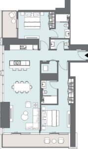 Peninsula Four The Plaza Floor Plan 2BR