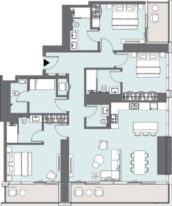 Peninsula Four The Plaza Floor Plan 3BR