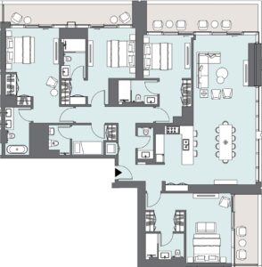 Peninsula Four The Plaza Floor Plan 4BR