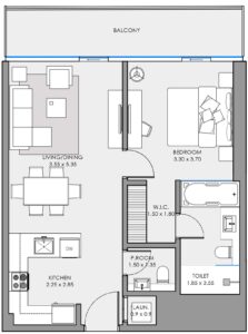 Deyaar Mar Casa Dubai Maritime City Floor Plans 1BR