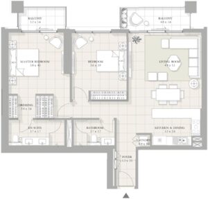 Meraas Bluewaters Bay Apartments Floor Plans 2BR