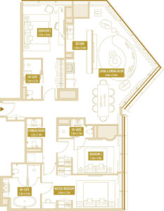 So Uptown Residences Dubai Floor Plans 3BR