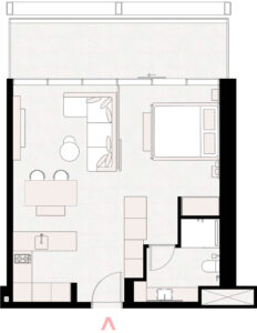 Upside Business Bay Apartments Floor Plans 1BR