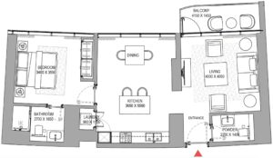 sobha seahaven dubai marina apartments floor plans 1BR